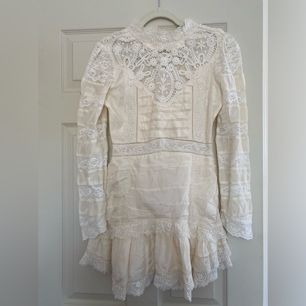 LoveShackFancy Harmon Dress Cream